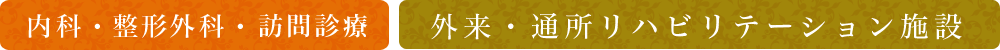 内科・整形外科・訪問診療　　外来・通所リハビリテーション施設